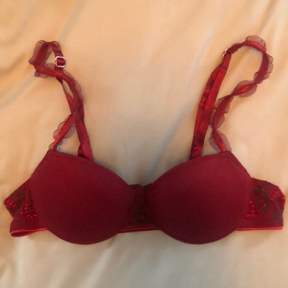 Chantelle Demi cup bra burgundy red wine 34A